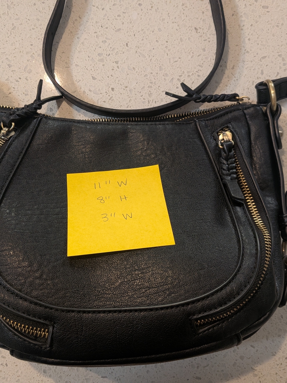 Classic Black Pleather Shoulder Bag - Stylish Everyday Carry